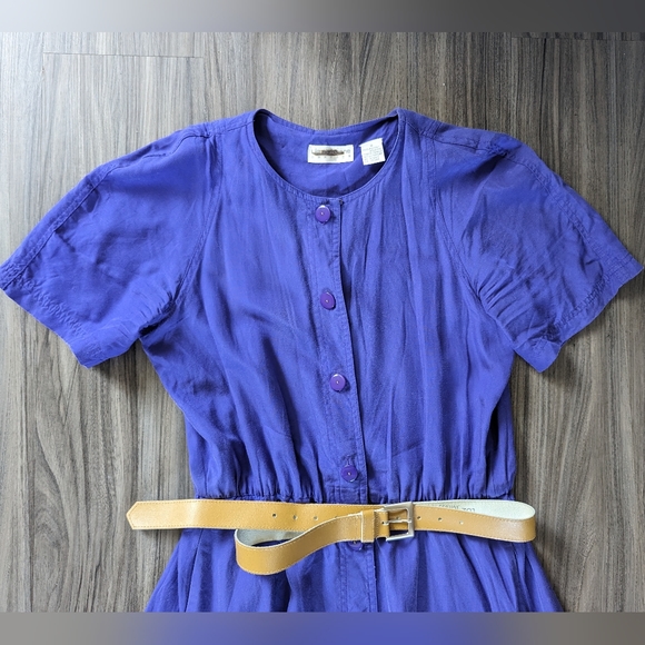 Vintage - Purple Dress - Summer - Size 8 - Rayon - Picture 2 of 4